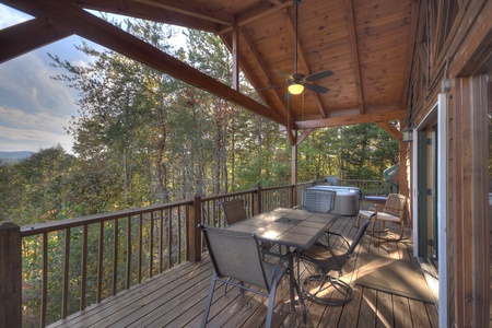 The Good Place- Entry level deck area with mountain views