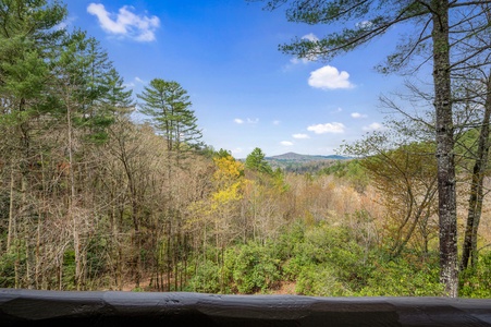 Golden Getaway: Upper Level Primary King Bedroom's Balcony View