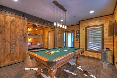 Hemptown Heights- Game room pool table