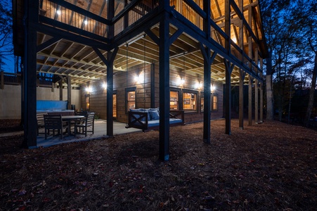 Eagle Ridge - Lower Patio Swing at Dusk