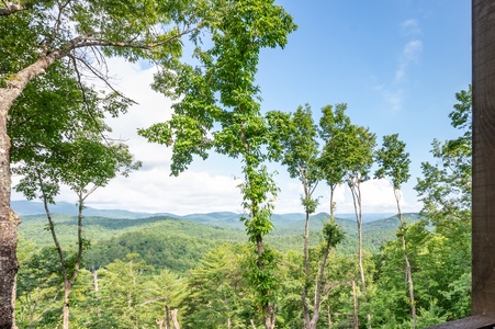 Feather & Fawn Lodge- Long range mountain views from the cabin