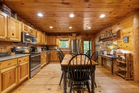 A Creek Runs Thru It -  Kitchen and Dining Area