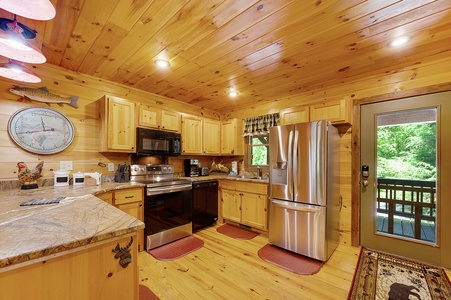 Hemptown Hideaway- Kitchen area with appliances