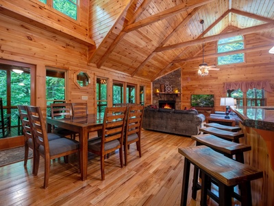 Babbling Brook-  Kitchen View of Dining Area-Living Room