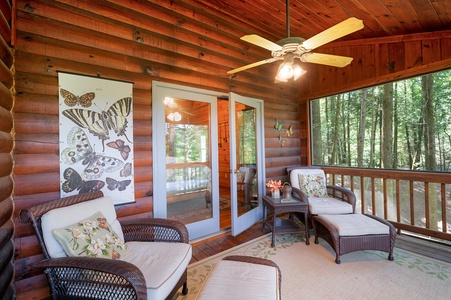 Hazy Hideaway - Entry Level Primary King Bedroom's Private Screened Balcony