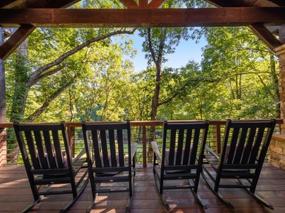 River Joy Lodge- Entry Level Deck Fireplace Rockers