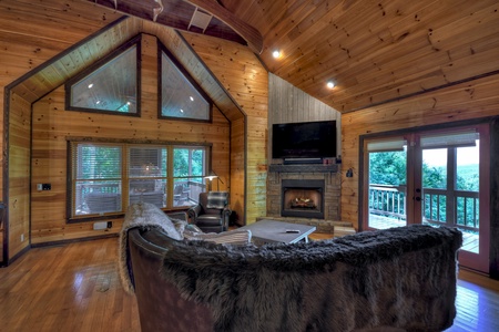 Hemptown Heights- Living room area with vaulted ceilings