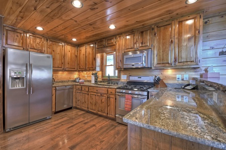 Grand Bluff Retreat- Kitchen area with appliances