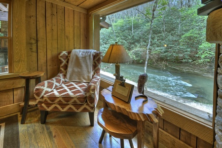 Hothouse Hideaway- Living room nook with a picture window