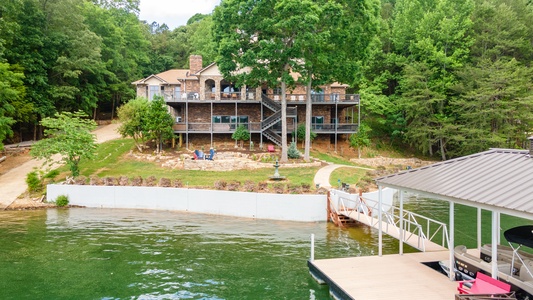 Blue Ridge Lakeside Chateau - Back View of Cabin from the Lake