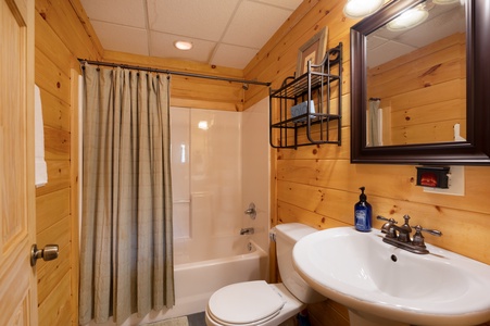 Golden Getaway: Lower Level Shared Bathroom