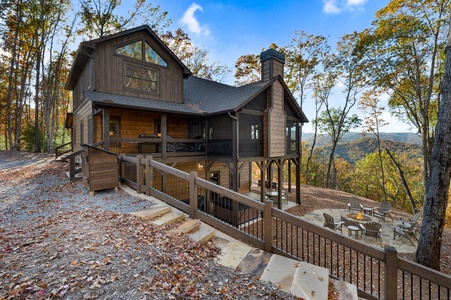 Eagle Ridge - Side Cabin View of Fire Pit Area