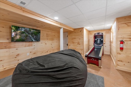Sugar Creek - Main House Lower Level Game Room with Skeeball