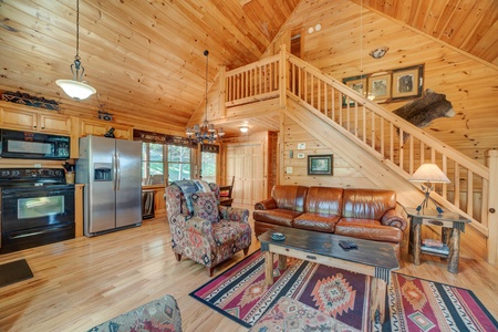 Wise Mountain Hideaway - Family Room and Kitchen Area