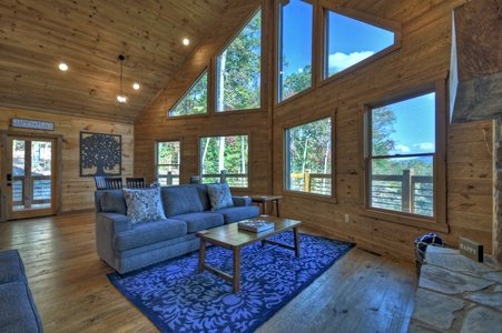Cedar Ridge- Entry level living area with mountain views