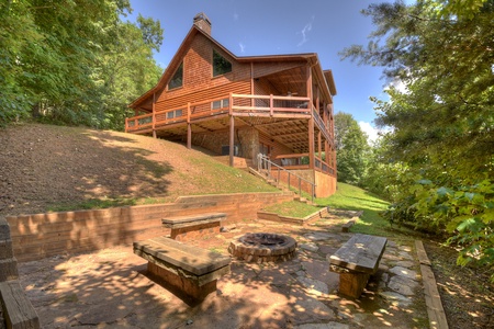 Above Ravens Ridge- Exterior view of the from the firepit