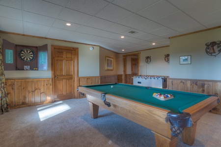 Trails End- Entertainment area with a pool table and foosball