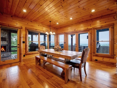 Serenity - Dining Area with Valley and Mountain Views