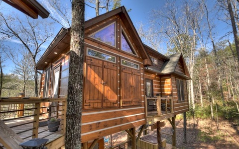 Misty Mountain Treehouse - View from covered deck of Treehouse