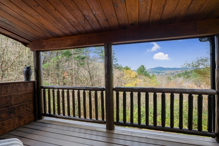 Golden Getaway: Upper Level Primary King Bedroom's Balcony View