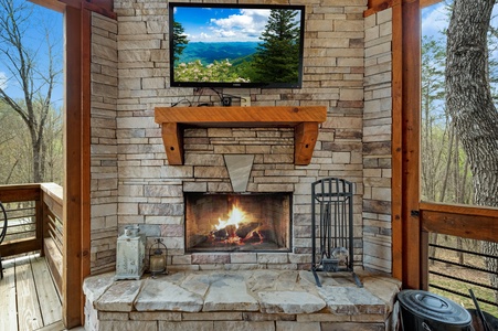 Rustic Elegance - Outdoor Wood Burning Fireplace