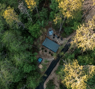 Dusk Overhead Shot Of Entire Property