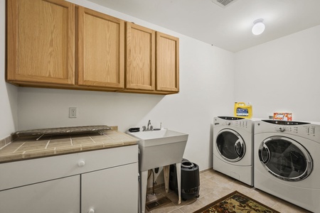Laundry room: Mountaintop Tahoe Donner Getaway