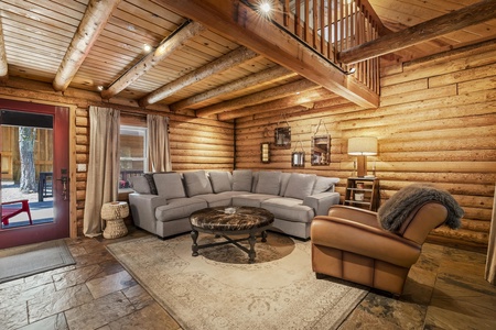 Front living room: Tahoe Donner Log Cabin