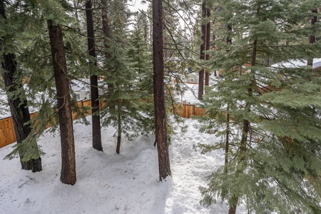 Second Floor View of the Backyard from the house : Tahoe Blue Heaven in Kings Beach