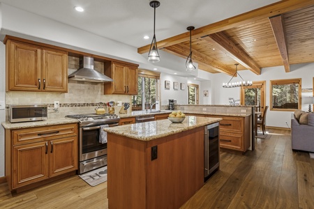 Kitchen With Island:  Quittin' Time Chalet