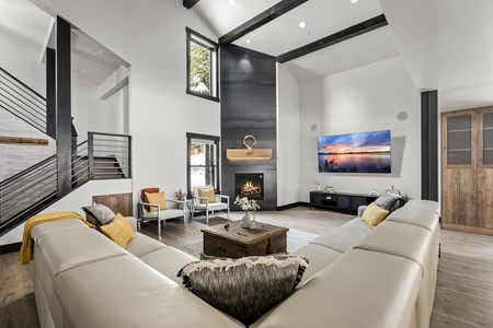 Living Room at Palisades Modern Oasis