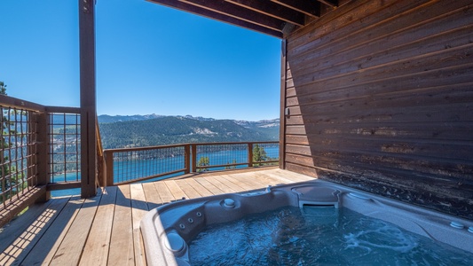 View From covered Hot Tub on side of house: Lakeview Mountaintop Chateau
