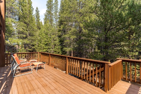 Upstairs deck: Pinecone Lodge with Private Hot tub