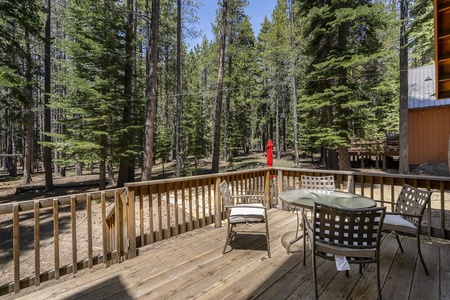 Back Deck: Tahoe Donner Forest Hideaway