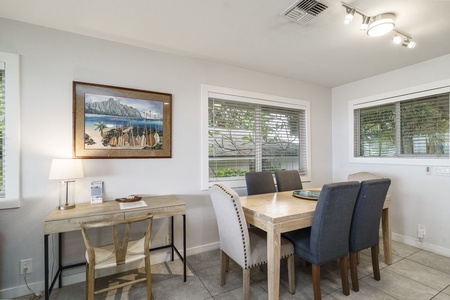 Gather around your stylish dining table for memorable meals with loved ones in this bright, welcoming space.