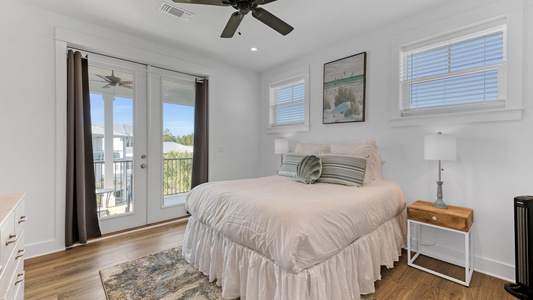 The 3rd floor queen bedroom with balcony access!