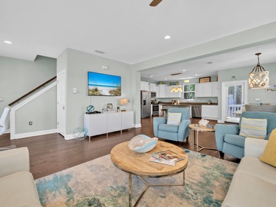 Comfortable seating and a large flat screen TV!
