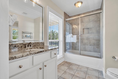 The master bathroom with walk-in shower and dual vanities!