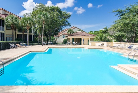 The beautiful, secluded neighborhood pool at Tivoli is just steps down the street!