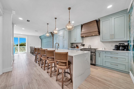 Plenty of seating at the kitchen island!