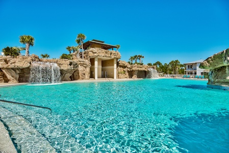 The HUGE pool with, grottos, waterfalls and fountains!