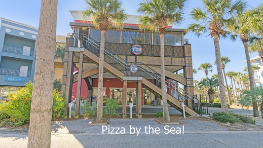 Pizza by the Sea is a local favorite! Just down the street at Gulf Place!