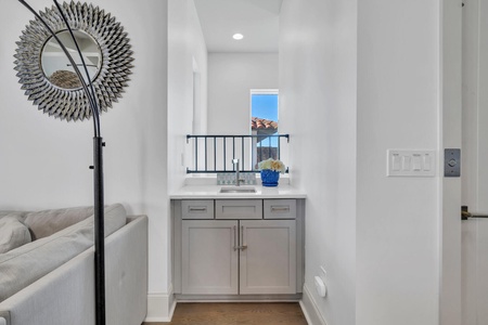 A convenient wet bar in the main living space!