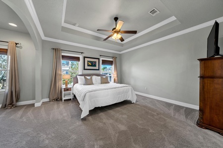 Master bedroom includes king bed and private bathroom!