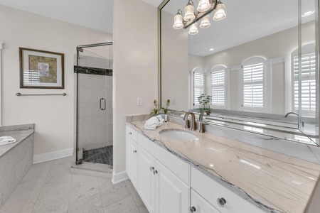 Master bath vanity sink #2 and walk-in shower!