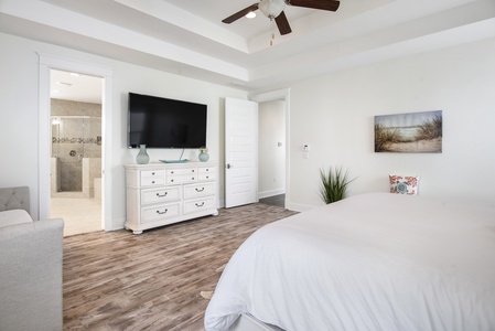 The master suite includes a king, daybed, trundle, private bath and private balcony!