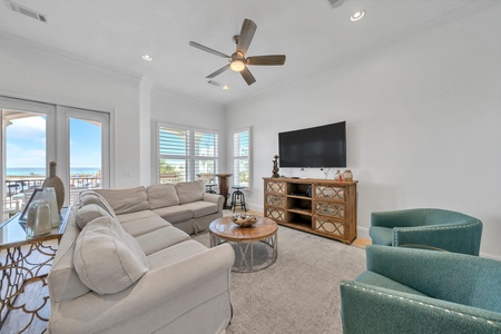 The open-plan kitchen-living-dining spaces provide a great place for gathering!