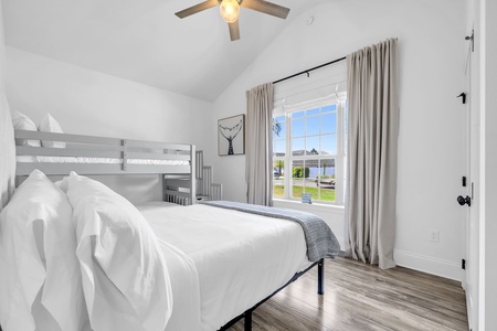 The family suite includes a queen-size bed and twin bunk bed!