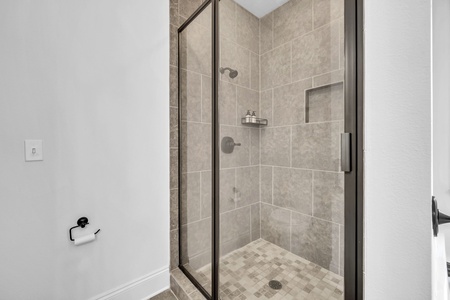 The master bathroom includes dual-vanities, a soaking tub, and a walk-in shower!