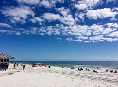 The beach is just a short golf cart ride!